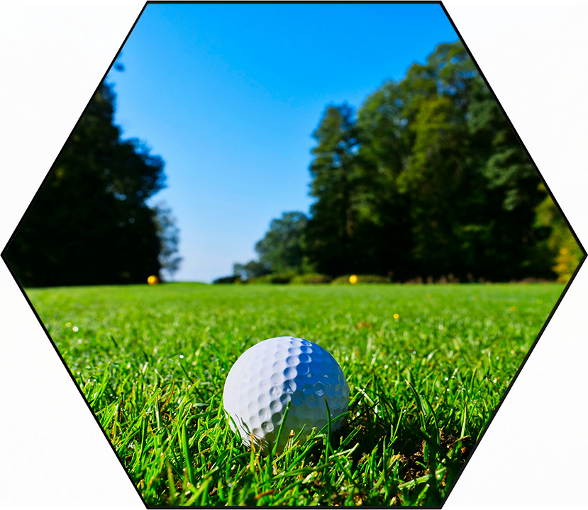 Golf ball on the green with trees and blue sky Turf photo credit Unsplash-pic-ufcDM0ApEBs-unsplash