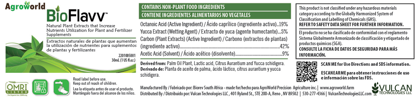 BioFlavv vulcan tech label